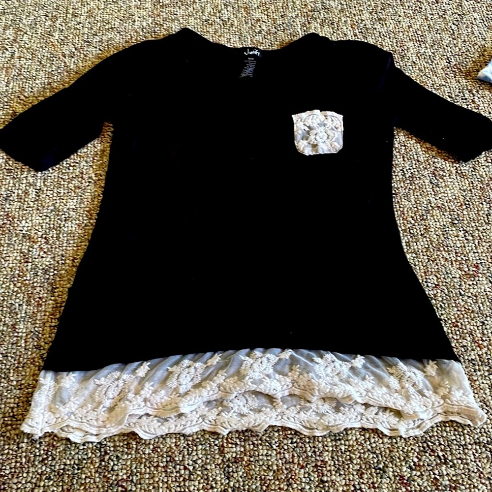 Black and white blouse
